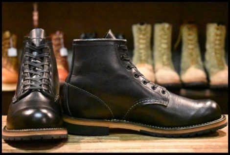 【7D 箱付 美品 18年】レッドウィング 9414 ベックマン 黒 ブラック フェザーストーン プレーントゥ ブーツ 9014 redwing HOPESMORE