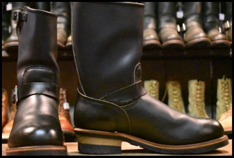 【9D 美品 PT91プリント】レッドウィング 2268 エンジニア ブラッククローム スチールトゥ プルオン ブーツ redwing HOPESMORE