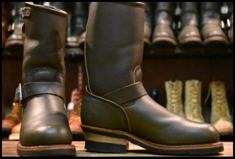 【5D 箱付 良品 PT99刺繍】レッドウィング 8273 エンジニア 緑 カンガタン グリーン スチールトゥ プルオン ブーツ redwing HOPESMORE