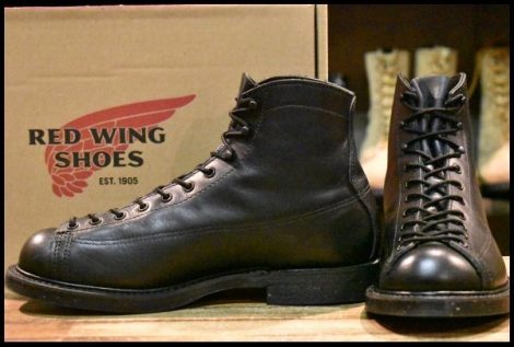 【7D 箱付 美品 18年】レッドウィング 2995 ワイドパネル ラインマン 黒 ブラック リタン LTT レースアップ ブーツ redwing HOPESMORE