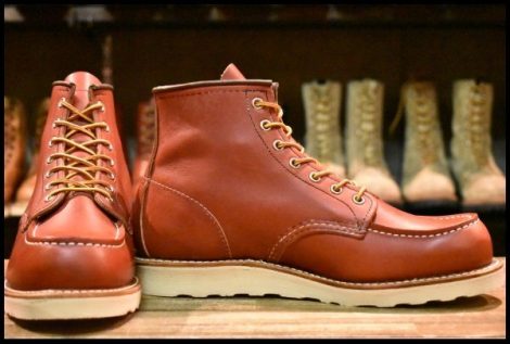 【8.5E 箱付 美品 犬タグ復刻 23年】レッドウィング 8875 アイリッシュセッター 赤茶 オロラセット モックトゥ ブーツ redwing HOPESMORE