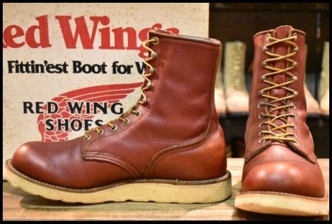 【7.5D 箱付 良品 半円犬タグ 96年】レッドウィング 8159 ロング アイリッシュセッター プレーントゥ オロラセット 877 redwing HOPESMORE