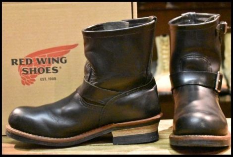 【8D 箱付 良品 13年】レッドウィング 2976 ショート エンジニア 黒 ブラッククローム スチールトゥ ブーツ redwing HOPESMORE