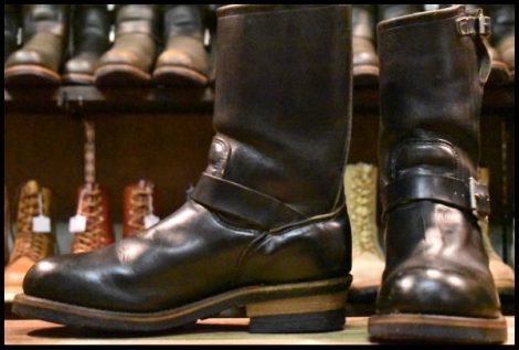 【8D 良品 PT83 90年10月刻印】レッドウィング 2268 エンジニア 黒 ブラック クローム スチールトゥ ブーツ redwing PT91 HOPESMORE
