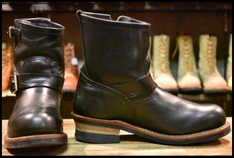【8D 箱付 良品 13年】レッドウィング 2976 ショート エンジニア 黒 ブラッククローム スチールトゥ ブーツ redwing HOPESMORE