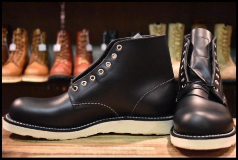 【9.5D 未使用 25年】レッドウィング 8165 アイリッシュセッター 黒 ブラッククローム プレーントゥ 編み上げ ブーツ redwing HOPESMORE