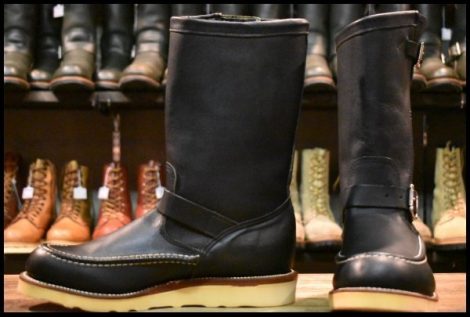【8E 未使用 黒タグ 13年】Chippewa チペワ 1901MOO ハイランダー Highlander ブラック 黒 ビブラム4014 モックトゥ ブーツ HOPESMORE