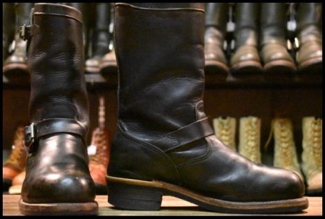 【8E 良品 黒タグ PT83 Cマーク】Chippewa チペワ エンジニア 27863 黒 ブラック スチールトゥ ブーツ ビンテージ HOPESMORE