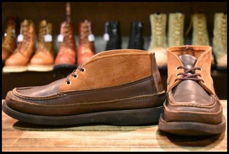 【8.5E 良品】RUSSELL MOCCASIN ラッセルモカシン スポーティングクレーチャッカ ブラウン マルチ ツートン 短靴 ブーツ HOPESMORE