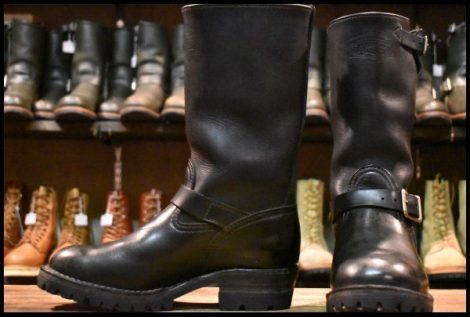 【7.5D 良品 08年】WESCO ウエスコ ボス ブラック 黒 11インチハイト エンジニア ビブラム100シングル ブーツ HOPESMORE