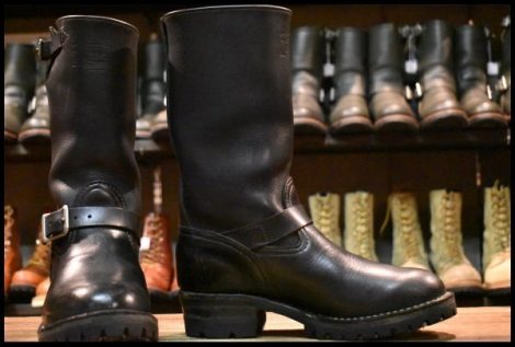 【7.5D 良品 08年】WESCO ウエスコ ボス ブラック 黒 11インチハイト エンジニア ビブラム100シングル ブーツ HOPESMORE