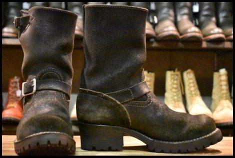 【8.5E 良品 08年】WESCO ウエスコ カスタムボス 黒スエード ブラックラフアウト ビブラム100 9インチハイト エンジニア ブーツ BOSS HOPES