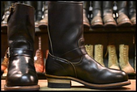 【7.5D 美品 レッドウィングOEM】WORK AMERICA 971 エンジニア 黒 ブラック スチールトゥ 2268 9268 ブーツ HOPESMORE
