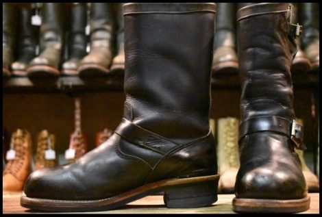 【8E 良品 黒タグ PT83 Cマーク】Chippewa チペワ エンジニア 27863 黒 ブラック スチールトゥ ブーツ ビンテージ HOPESMORE