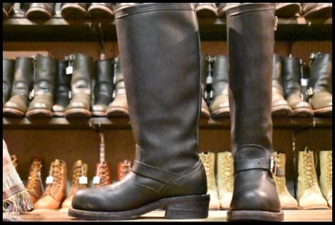 【7D 良品 白タグ】Chippewa チペワ 27909 エンジニア 17インチハイト ブラック 黒 スチールトゥ ロング ビブラム ブーツ HOPESMORE