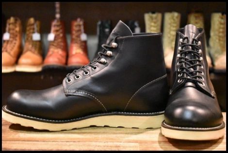 【8.5D 美品 10年】レッドウィング 8165 アイリッシュセッター 黒 ブラッククローム プレーントゥ 編み上げ ブーツ redwing HOPESMORE