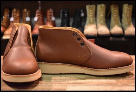 【8D 箱付 DEAD 羽タグ 99年】レッドウィング 595 チャッカ 茶 ブラウン ビブラム 短靴 レースアップ 編み上げ ブーツ redwing HOPESMORE