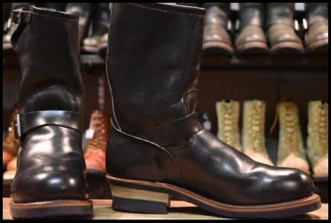 【8.5D 良品 PT99プリント 旧シルエット 03年】レッドウィング 2268 エンジニア 黒 ブラック スチールトゥ ブーツ redwing HOPESMORE