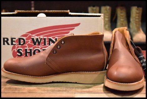 【8D 箱付 DEAD 羽タグ 99年】レッドウィング 595 チャッカ 茶 ブラウン ビブラム 短靴 レースアップ 編み上げ ブーツ redwing HOPESMORE