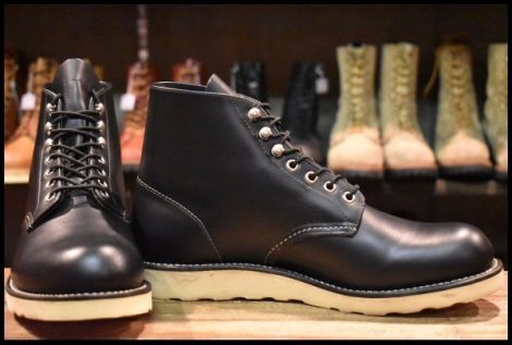 【8.5D 美品 10年】レッドウィング 8165 アイリッシュセッター 黒 ブラッククローム プレーントゥ 編み上げ ブーツ redwing HOPESMORE