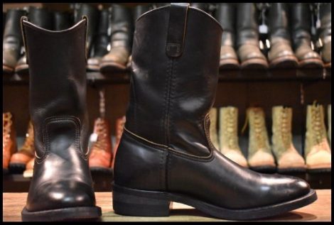 【8E 良品 旧羽タグ 95年】レッドウィング 8155 ペコス 黒 ブラッククローム プルオン ブーツ redwing pecos HOPESMORE