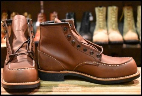 【7.5D 未使用 試着程度 17年】レッドウィング 2954 ブラウン 茶 ビブラム430 クーパーモックトゥ 編み上げ ブーツ redwing HOPESMORE