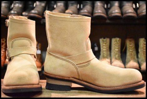 【10D 美品 10年】レッドウィング 2965 ショート スエードエンジニア ホーソーンアビレーン ラフアウト 茶 ブーツ redwing HOPESMORE