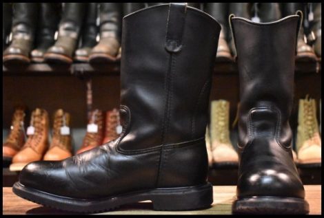 【8.5E 良品 PT91プリント 95年】レッドウィング 8262 ペコス 黒 ブラッククローム プルオン ブーツ redwing pecos 8155 HOPESMORE