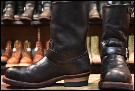 【9.5D 良品 08年】レッドウィング 2268 エンジニア 黒 ブラッククローム スチールトゥ プルオン ブーツ redwing HOPESMORE