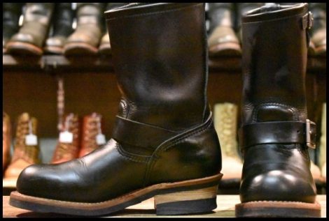 【5.5D 良品 15年】レッドウィング 2268 エンジニア 黒 ブラッククローム スチールトゥ プルオン ブーツ redwing HOPESMORE