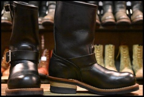 【5.5D 良品 15年】レッドウィング 2268 エンジニア 黒 ブラッククローム スチールトゥ プルオン ブーツ redwing HOPESMORE