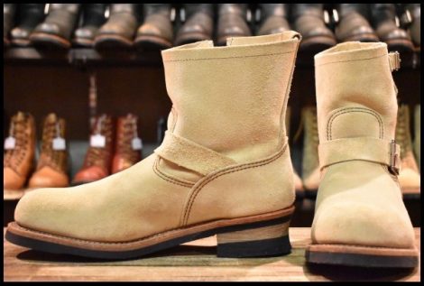 【10D 美品 10年】レッドウィング 2965 ショート スエードエンジニア ホーソーンアビレーン ラフアウト 茶 ブーツ redwing HOPESMORE
