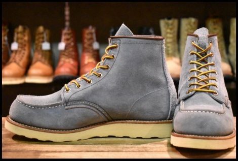 【8.5E 美品 11年】レッドウィング 8143 スエード アイリッシュセッター スレートブルー 水色 モックトゥ ブーツ redwing HOPESMORE