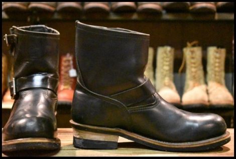 【9D 良品 07年】レッドウィング 2976 ショート エンジニア 黒 ブラッククローム スチールトゥ ブーツ redwing 8182 HOPESMORE