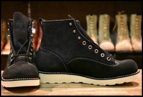 【8D 箱付 未使用 12年】レッドウィング 2900 ラインマン 黒スエード ラフアウト ブラック LTT レースアップ ブーツ redwing HOPESMORE