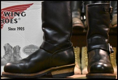 【5D 箱付 良品 06年 旧シルエット】レッドウィング 2268 エンジニア 黒 ブラッククローム スチールトゥ ブーツ redwing HOPESMORE
