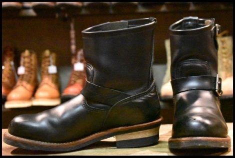 【9D 良品 13年】レッドウィング 2976 ショート エンジニア 黒 ブラッククローム スチールトゥ ブーツ redwing HOPESMORE