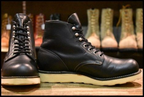 【6D 箱付 良品 犬タグ】レッドウィング 8165 アイリッシュセッター 黒 ブラッククローム プレーントゥ 編み上げ ブーツ redwing HOPESMORE