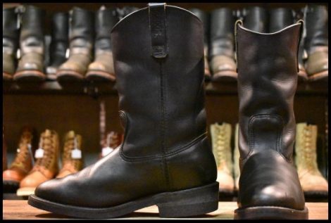 【8.5E 良品 羽タグ 02年】レッドウィング 1116 ペコス 黒 ブラック プルオン ビブラム 8155 ブーツ redwing pecos HOPESMORE