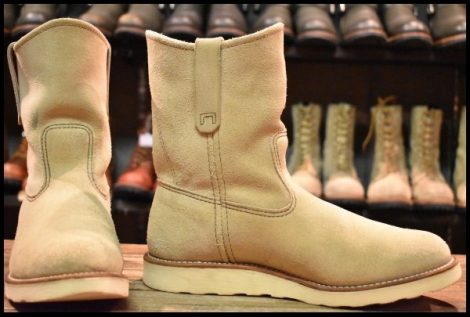 【9.5E 良品 10年】レッドウィング 8168 スエード ペコス ホーソーン アビレーン ラフアウト ベージュ ブーツ redwing pecos HOPESMORE