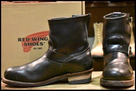 【10.5D 箱付 良品 13年】レッドウィング 2976 ショート エンジニア 黒 ブラッククローム スチールトゥ ブーツ redwing HOPESMORE
