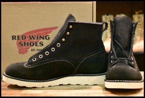 【8D 箱付 未使用 12年】レッドウィング 2900 ラインマン 黒スエード ラフアウト ブラック LTT レースアップ ブーツ redwing HOPESMORE