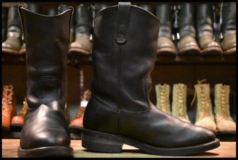【8.5E 良品 羽タグ 02年】レッドウィング 1116 ペコス 黒 ブラック プルオン ビブラム 8155 ブーツ redwing pecos HOPESMORE