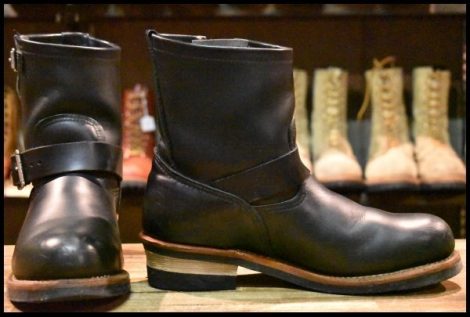 【8D 良品 11年】レッドウィング 2976 ショート エンジニア 黒 ブラッククローム スチールトゥ プルオン ブーツ redwing HOPESMORE