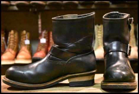 【9D 良品 07年】レッドウィング 2976 ショート エンジニア 黒 ブラッククローム スチールトゥ ブーツ redwing 8182 HOPESMORE