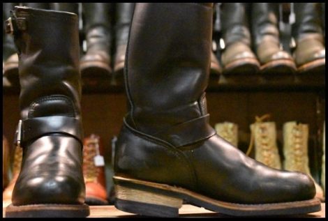 【5D 箱付 良品 06年 旧シルエット】レッドウィング 2268 エンジニア 黒 ブラッククローム スチールトゥ ブーツ redwing HOPESMORE