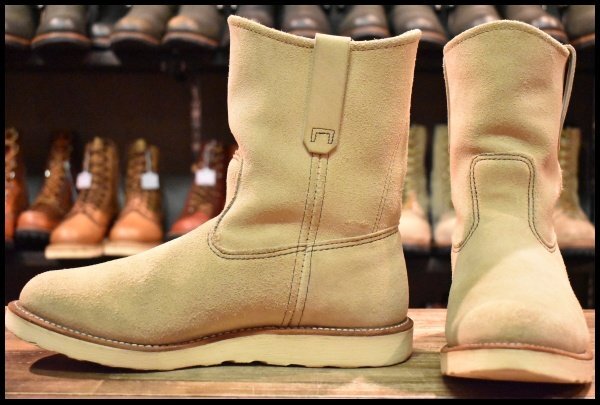 【9.5E 良品 10年】レッドウィング 8168 スエード ペコス ホーソーン アビレーン ラフアウト ベージュ ブーツ redwing pecos HOPESMORE