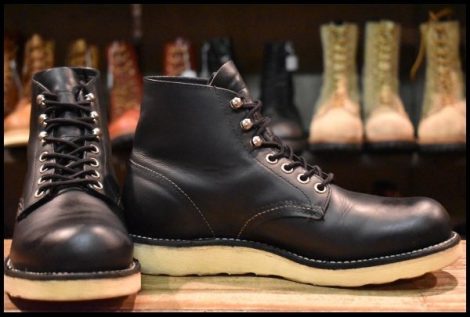 【6D 良品 04年】レッドウィング 8165 アイリッシュセッター 黒 ブラッククローム プレーントゥ 編み上げ ブーツ redwing HOPESMORE