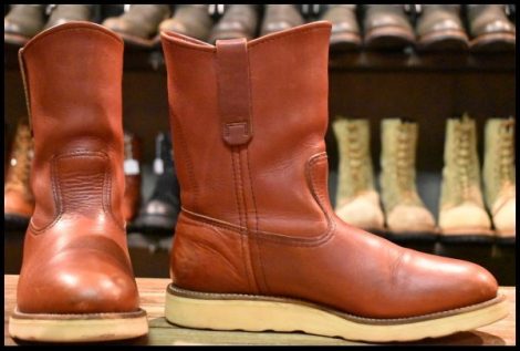 【7D 良品 緑犬タグ 95年】レッドウィング 866 ペコス 赤茶 オロラセット プルオン ブーツ redwing pecos ビンテージ HOPESMORE