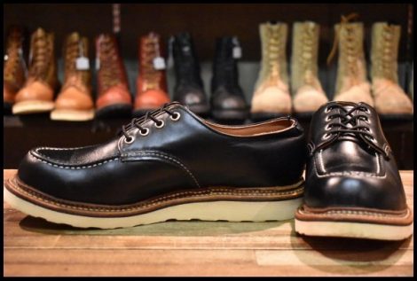 【9D 良品 19年】レッドウィング 8106 オックスフォード 黒 ブラッククローム 短靴 ローカット 編み上げ ブーツ redwing HOPESMORE
